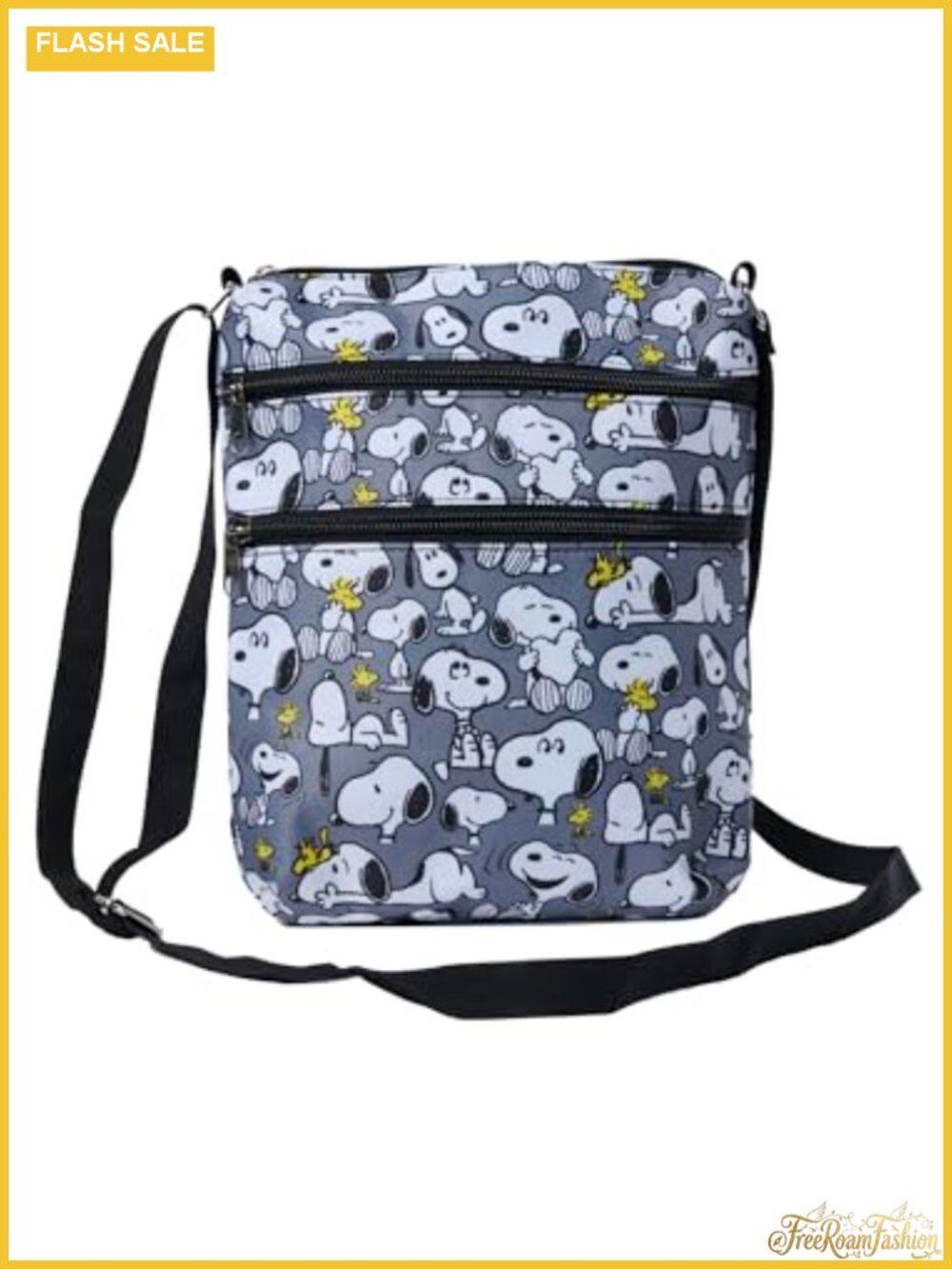 Snoopy Woodstock Crossbody Bag Passport Purse Polyester Canvas Satchel